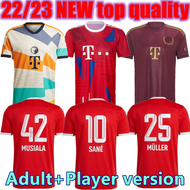 22 23 FC Bayern Munich LEWANDOWSKI soccer jersey GORETZKA Fans Player version Home red SANE GNABRY COMAN MULLER DAVIES KIMMICH 2022 Men kids kit football shirt 888