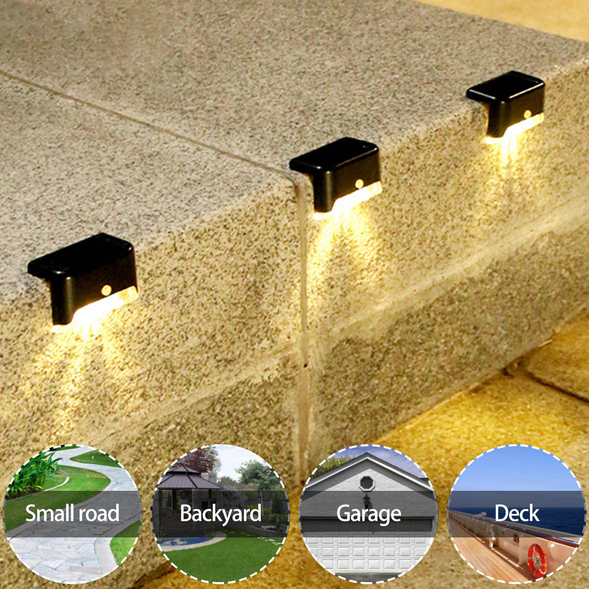 Garden Decorations Solar LED Lights Outdoor IP65 Waterproof Step Deck Light Lamp Sunlight Courtyard Decor solar garden lights 221025