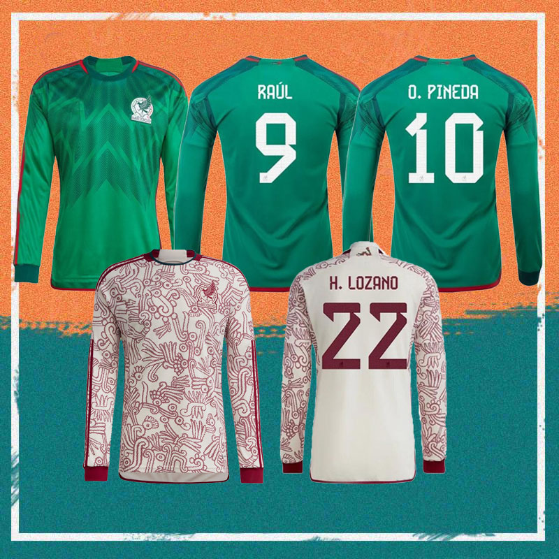 22 23 Mexico Long Sleeve soccer jersey 2022 Home H.LOZANO A.GUARDADO RAUL Autumn winter shirt HERRERA CHICHARITO H.LOSANO E.ALVAREZ Men Football uniform
22 23 Mexico Long Sleeve soccer jersey 2022 Home H.LOZANO A.GUARDADO RAUL Autumn winter shirt HERRERA CHICHARITO H.LOSANO E.ALVAREZ Men Football uniform