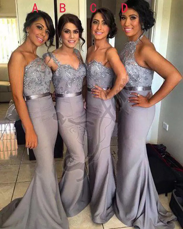 Big Discount Elegant Sweetheart Strapless Lace Beaded Mermaid Bridesmaid Formal Dresses Under