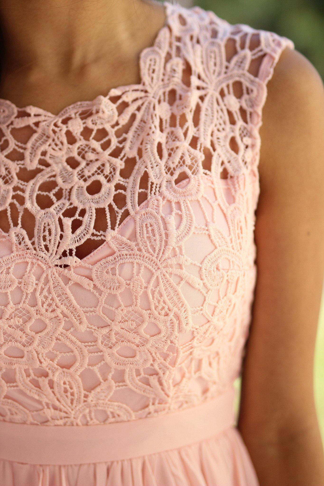 Long Pink Bridesmaid Dresses Lace Top Chiffon Skirt or Length Fashion Design Party Gowns vestido festa de casamento