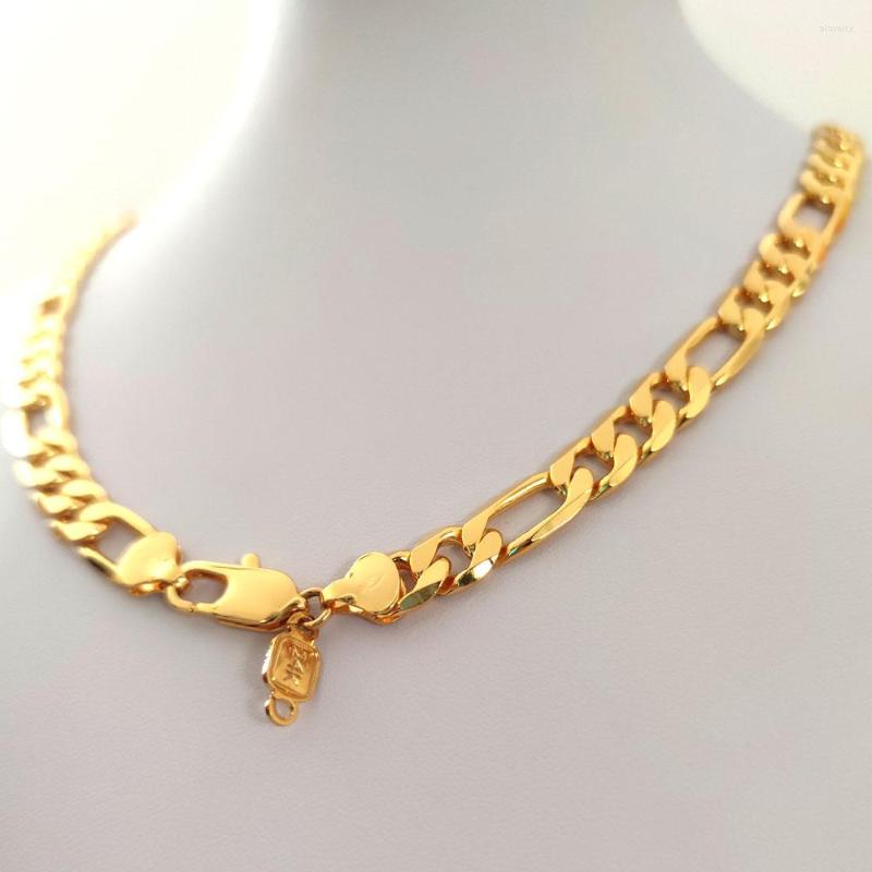 Pendant Necklaces Italian Figaro Link Chain Necklace 22" Inches Mens Gift Stunning Real 24K Solid Yellow Gold GF 10mm 55CM
Pendant Necklaces Italian Figaro Link Chain Necklace 22" Inches Mens Gift Stunning Real 24K Solid Yellow Gold GF 10mm 55CM