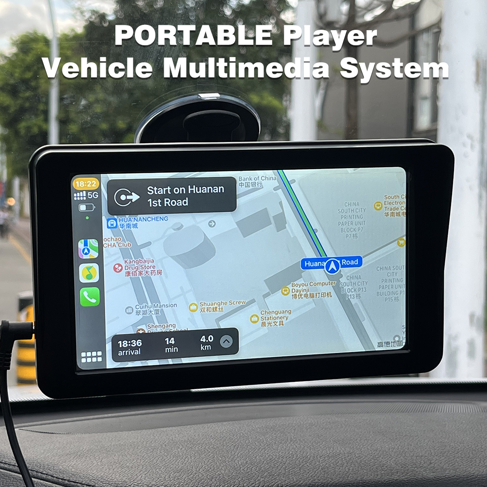 Universal 7 inch Car Video Wireless Carplay Map Navigator Android Auto IPS Screen Portable Display Navigation Reversing Video Mirror Link Radio