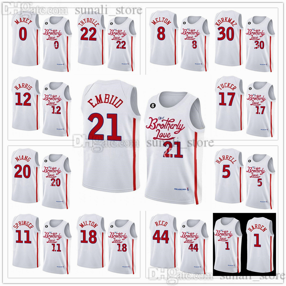 College Basketball Wears 2022-23 City White Brotherly Love Basketball Joel 21 Embiid Jerseys James 1 Harden Tobias 12 Harris Tyrese 0 Maxey Matisse 22 Thybulle 8
College Basketball Wears 2022-23 City White Brotherly Love Basketball Joel 21 Embiid Jerseys James 1 Harden Tobias 12 Harris Tyrese 0 Maxey Matisse 22 Thybulle 8