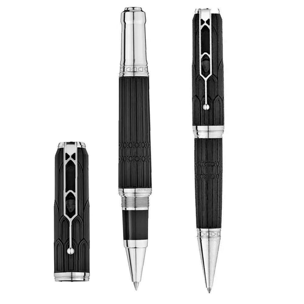 Luxury MB Rollerball Ballpoint Pen Writer Victor Hugo Cathedral Architectural Style Engraved Pattern With Serial Number
