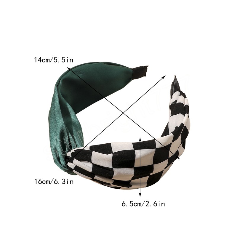 Korean Patchwork Headbands Womens Hair Bands Ribbon Hairband Green Head Band Hair Accessories for Women Girls