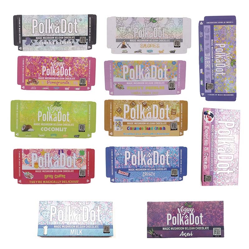 Polkadot Chocolate Bar Box Magic Mushrooms 4G 4 G POLKA DOT Chocolate Bars Packaging Packing Boxes 14 Flavors
Polkadot Chocolate Bar Box Magic Mushrooms 4G 4 G POLKA DOT Chocolate Bars Packaging Packing Boxes 14 Flavors