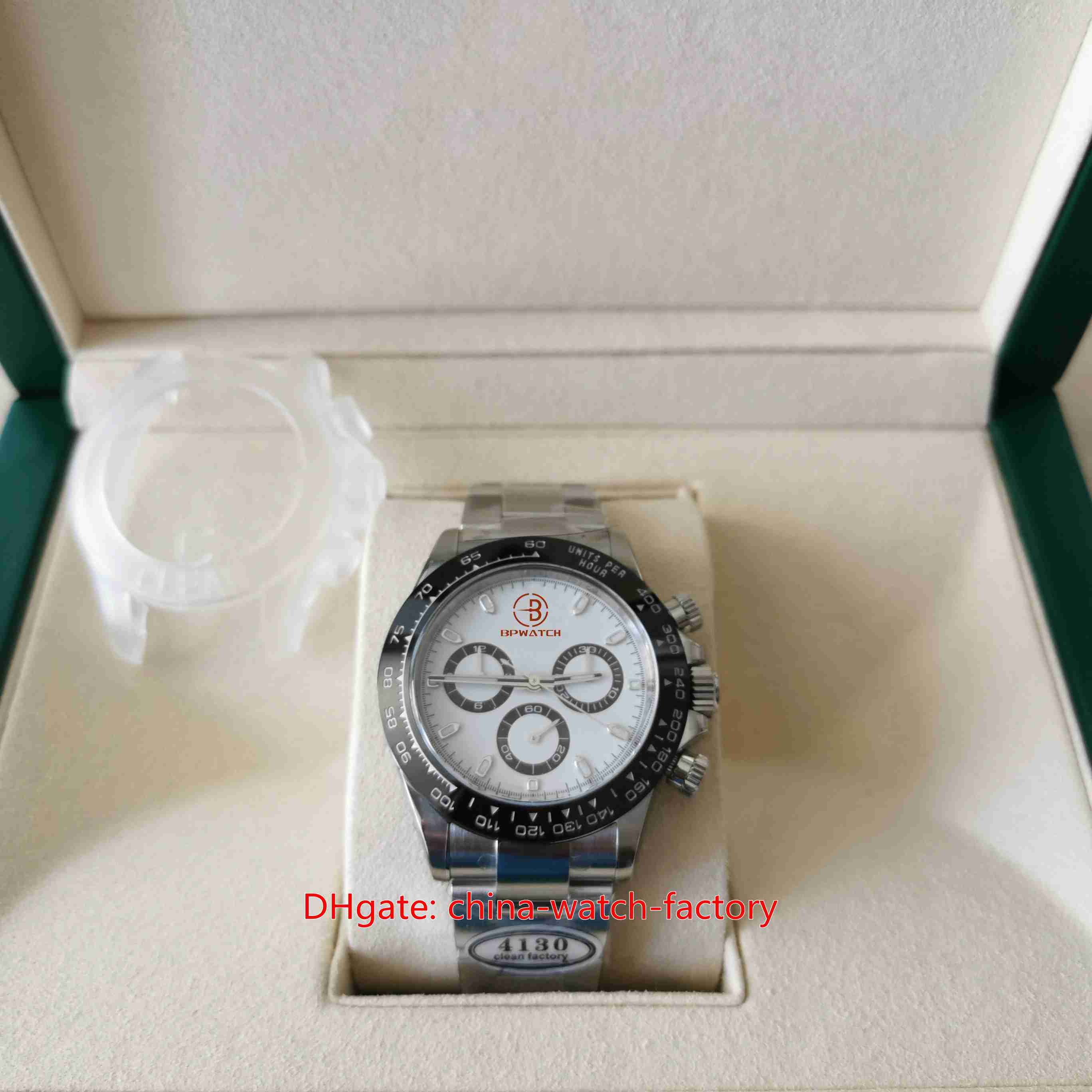 CLEAN Maker Mens Watch Ultra-thin CAL.4130 Movement 40mm x 12.5mm Cosmograph Panda 116500 Chronograph Workin Ceramic Mechanical Automatic Watches Men's Wristwatches, No box papers
CLEAN Maker Mens Watch Ultra-thin CAL.4130 Movement 40mm x 12.5mm Cosmograph Panda 116500 Chronograph Workin Ceramic Mechanical Automatic Watches Men's Wristwatches, No box papers