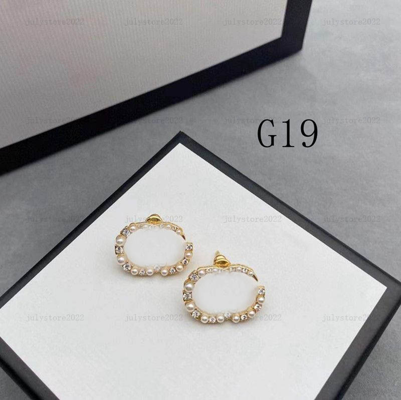 Women Stud Earring Designers Jewelry Pearl Ear Studs Luxury Silver Hoops Fashion Gold Love Earrings G Bijoux with Box 1R
