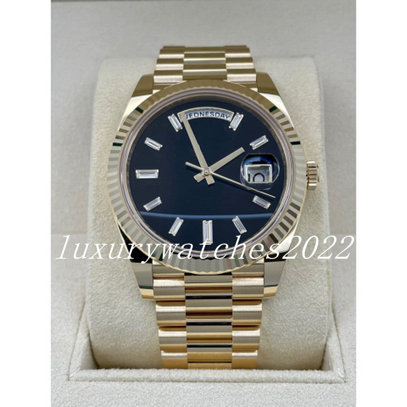 Nf Factory Mens Watch 41mm Daydate 2813 Movement Super V5 Quality Watches President Diamond Dial 18k Yellow Gold Mechanical Automatic Men's Wristwatches