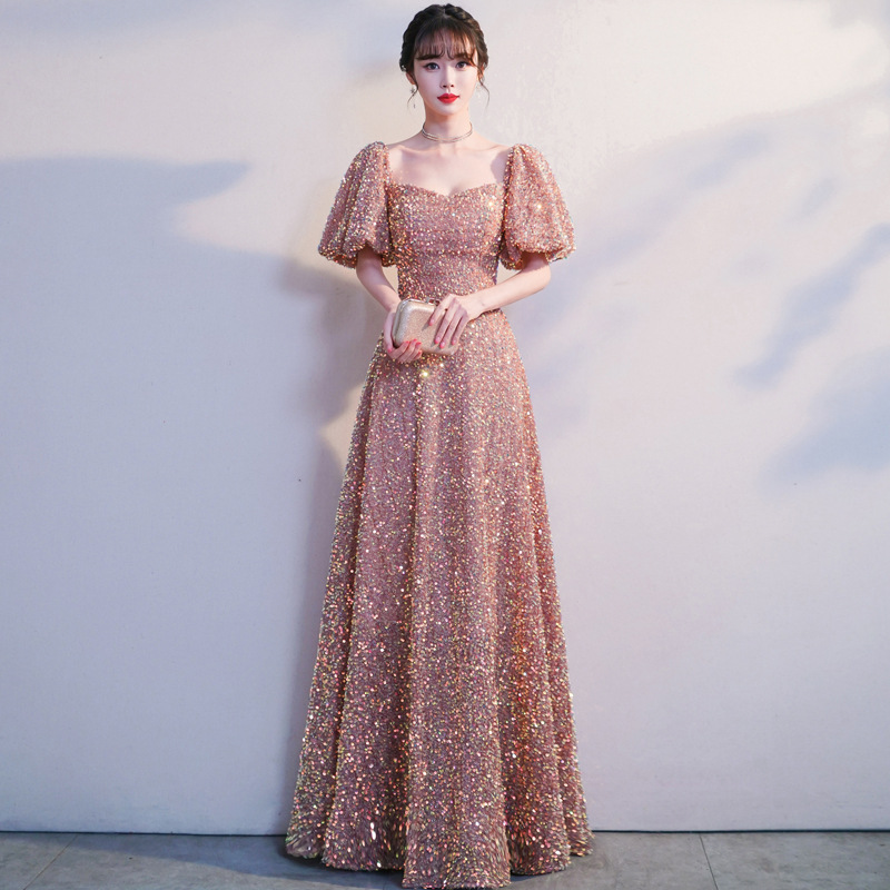 Light pink Evening Dresses Sheer Neck Appliqued Beaded Ruched Long short Sleeves Formal a line Prom Party Second Reception Special Occasion Gowns