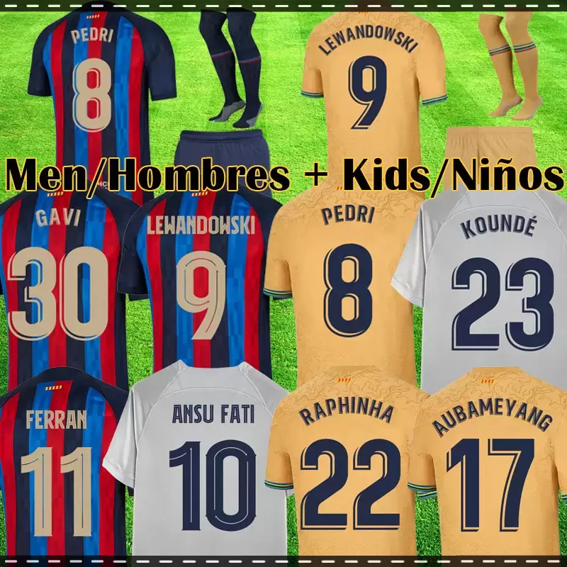 maillot de foot 22 23 PEDRI LEWANDOWSKI soccer jersey GAVI camiseta de futbol FERRAN FC ANSU FATI RAPHINHA barcelona DEST football shirt men barca kit kids equipments, League home
maillot de foot 22 23 PEDRI LEWANDOWSKI soccer jersey GAVI camiseta de futbol FERRAN FC ANSU FATI RAPHINHA barcelona DEST football shirt men barca kit kids equipments, League home