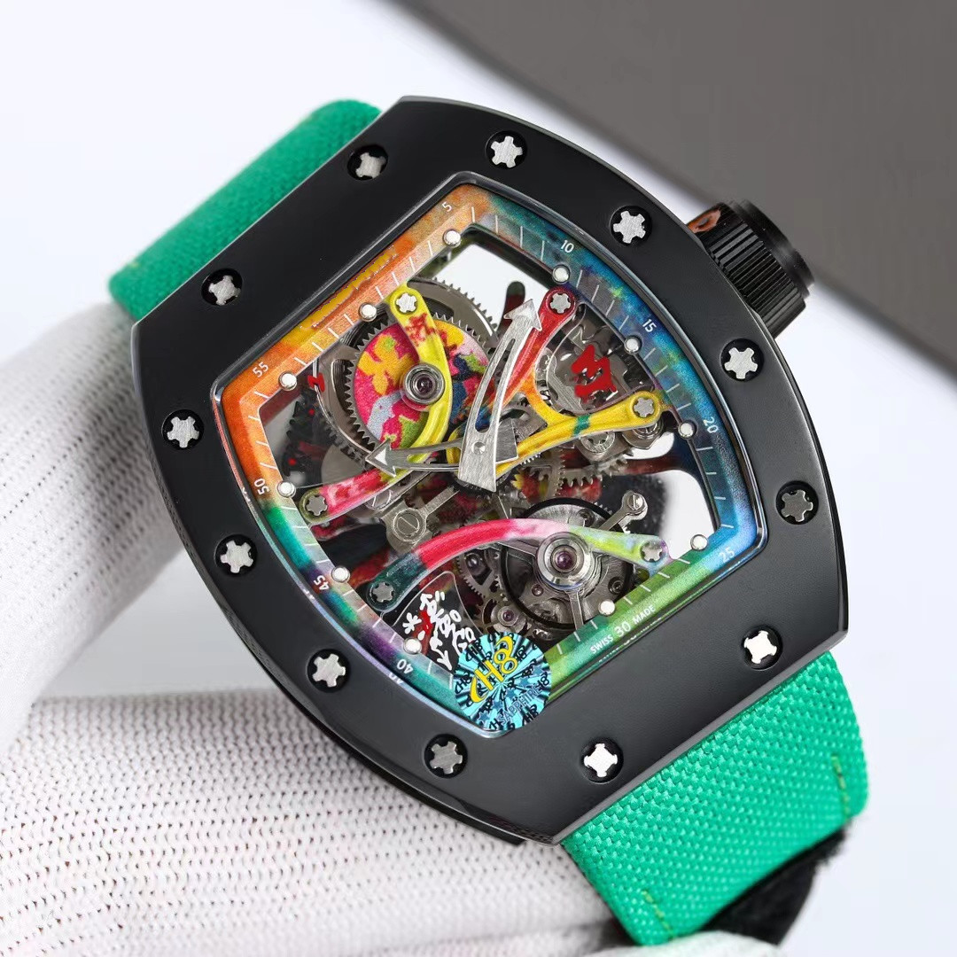 Tourbillon Series watch RM68-01 Colorful graffiti with fully automatic mechanical movement sapphire scratch resistant glass mirror Ceramic watch case, As shown
Tourbillon Series watch RM68-01 Colorful graffiti with fully automatic mechanical movement sapphire scratch resistant glass mirror Ceramic watch case, As shown