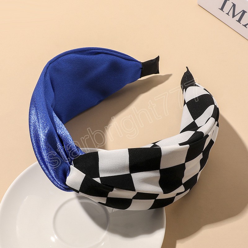 Korean Patchwork Headbands Womens Hair Bands Ribbon Hairband Green Head Band Hair Accessories for Women Girls