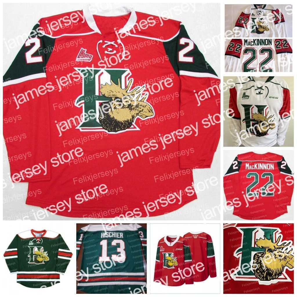 Hockey Jerseys Halifax Mooseheads Hockey Jersey 13 Nico Hischier 22 Nathan MacKinnon 23 Landon Miron 21 Brady James 91 Elliot Desnoyers 6 Markus Vidicek 20