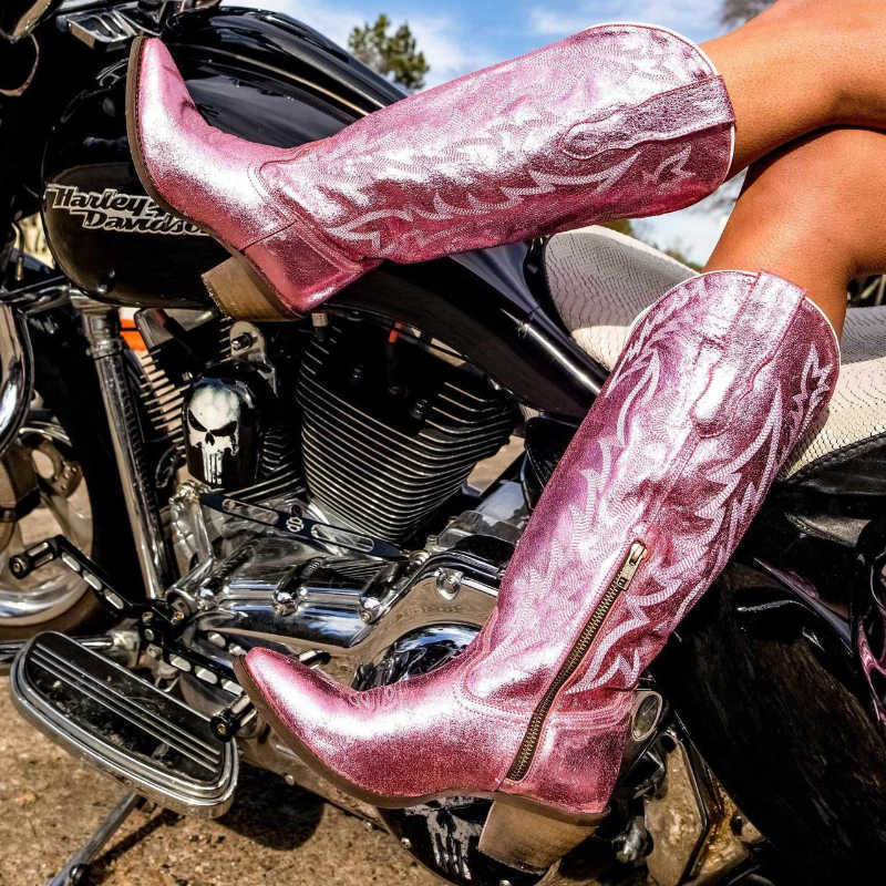 Cowgirl Boots Low Heel Knee Pointed Toe Shoes Women's Retro Long Western Boots Women's Shoes Thick Heel Embroidered Riding Boots, Black 1
Cowgirl Boots Low Heel Knee Pointed Toe Shoes Women's Retro Long Western Boots Women's Shoes Thick Heel Embroidered Riding Boots, Black 1