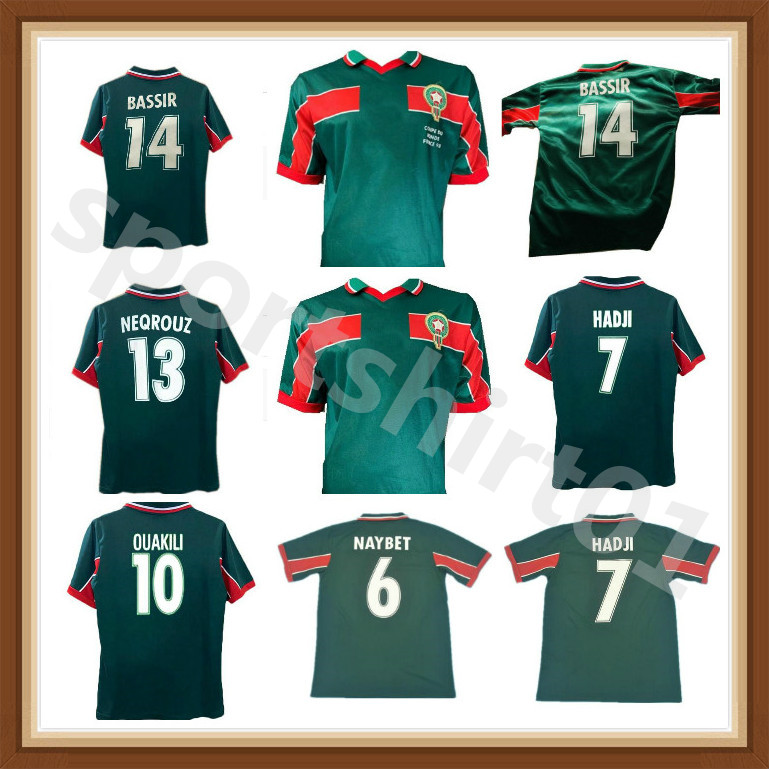 1998 Morocco retro soccer jersey 98 99 Maroc Hadji BASSIR OUAKILI NEQROUZ ABRAMI vintage classic old football shirt
1998 Morocco retro soccer jersey 98 99 Maroc Hadji BASSIR OUAKILI NEQROUZ ABRAMI vintage classic old football shirt