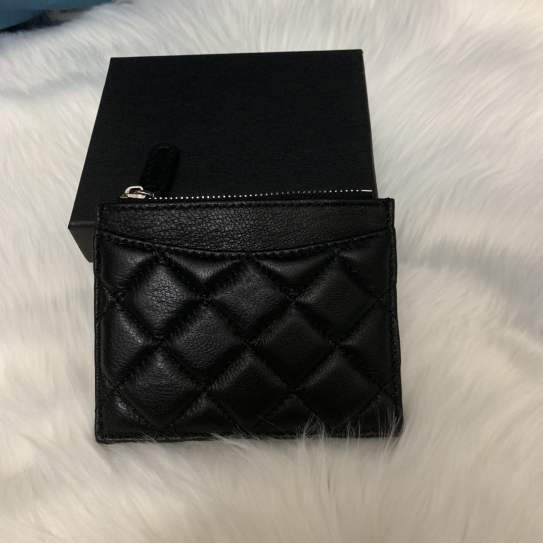 3AAA Luxury Brand High Quality Leather Card Holder Unisex Zip Wallet Caviar Sheepskin Coin Purse Classic Collection