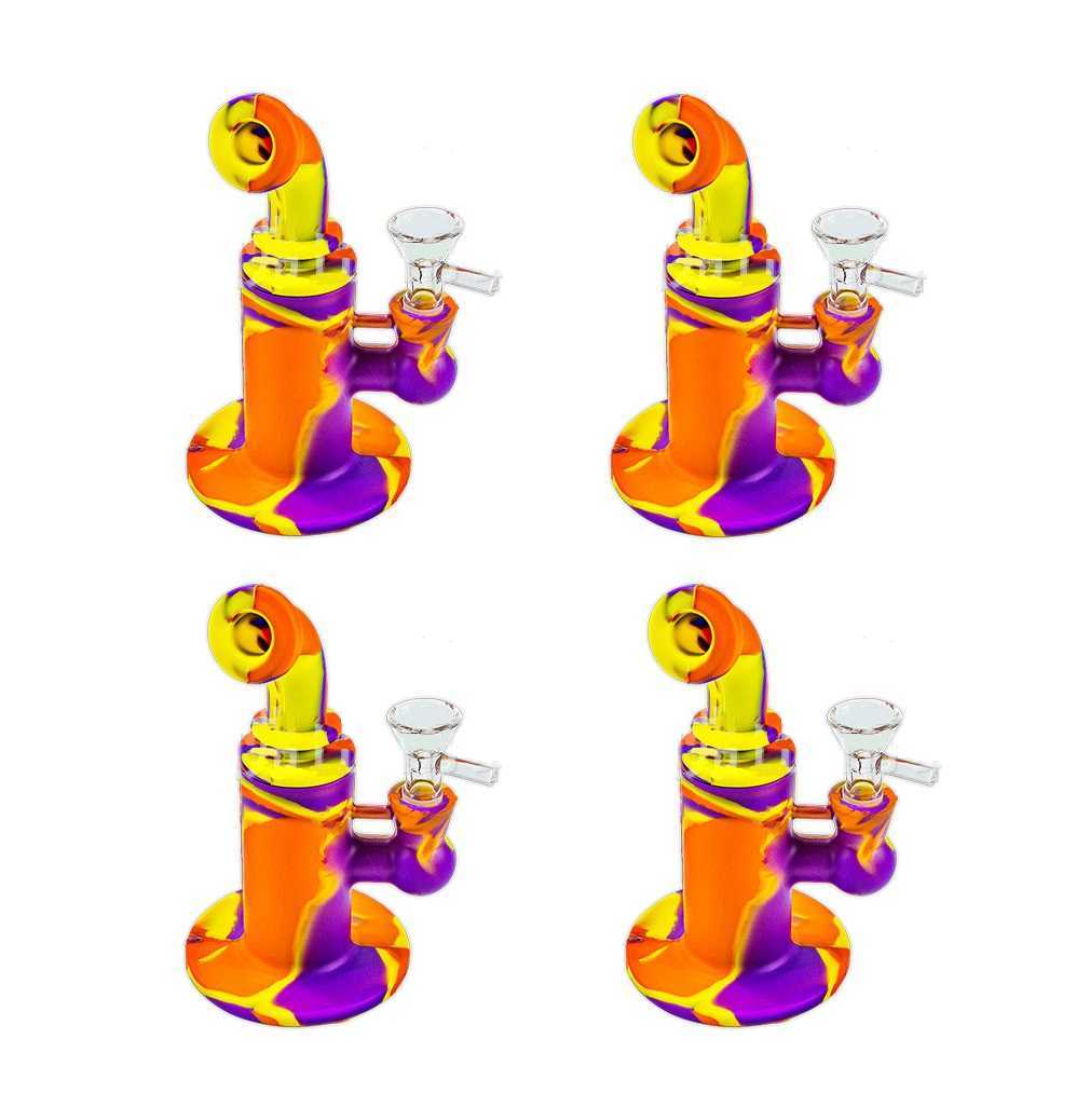 Silicone Bong Water Pipe Hookahs 8" protable water transfer printed glass small bubbler Hookah bongs Free Bowl dabber tools dab rig
Silicone Bong Water Pipe Hookahs 8" protable water transfer printed glass small bubbler Hookah bongs Free Bowl dabber tools dab rig