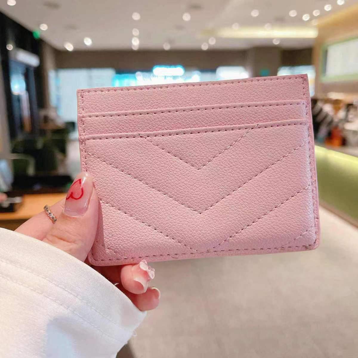Luxury Designer Card Holder Genuine Leather Purse Fashion Y Womens Purses Mens Key Ring Credit Coin Wallet Bag