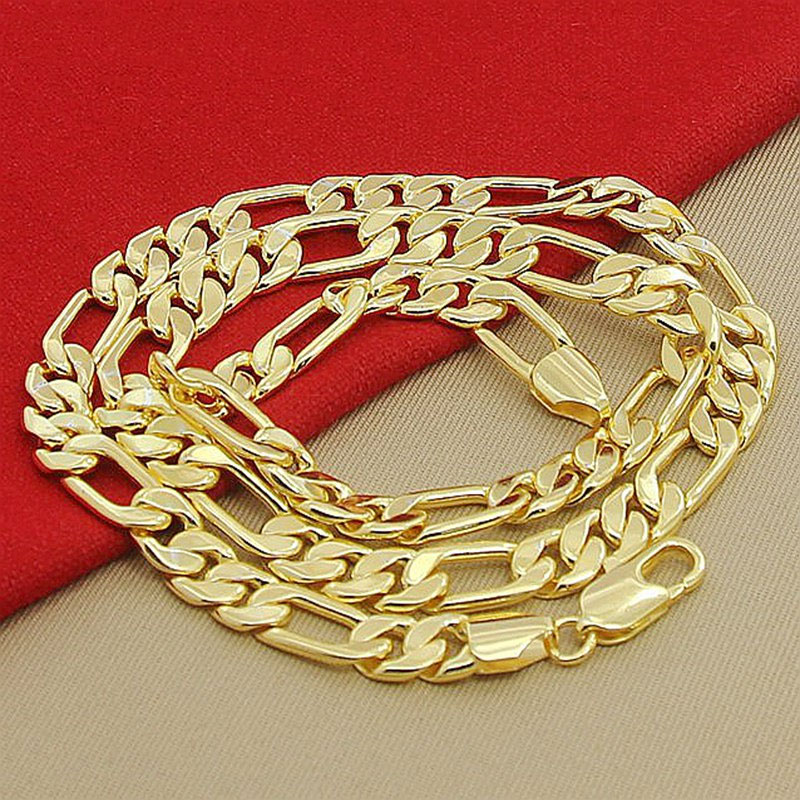 24k Yellow Gold GF Figaro Chain Necklace Male Luxury Jewelry Men's 10mm 22'' 55cm
24k Yellow Gold GF Figaro Chain Necklace Male Luxury Jewelry Men's 10mm 22'' 55cm