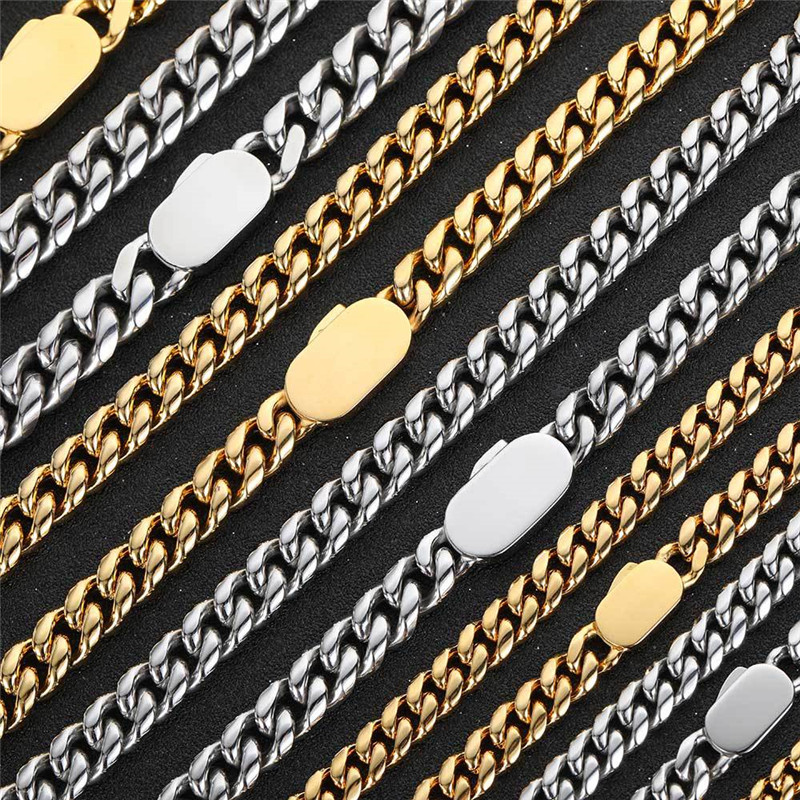8/10/12mm 18-24inch High Polished 316L Stainless Steel Cuban Chain Necklace Bracelet for Men Women Punk Jewelry
8/10/12mm 18-24inch High Polished 316L Stainless Steel Cuban Chain Necklace Bracelet for Men Women Punk Jewelry