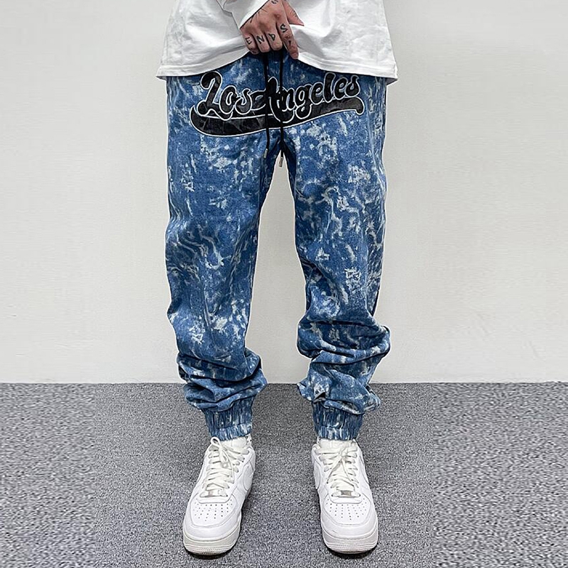 Tie Dye Washed Letter Embroidery Drawstring Jeans Pants Men's Joggers Sweatpants Oversize Casual Denim Trousers
Tie Dye Washed Letter Embroidery Drawstring Jeans Pants Men's Joggers Sweatpants Oversize Casual Denim Trousers