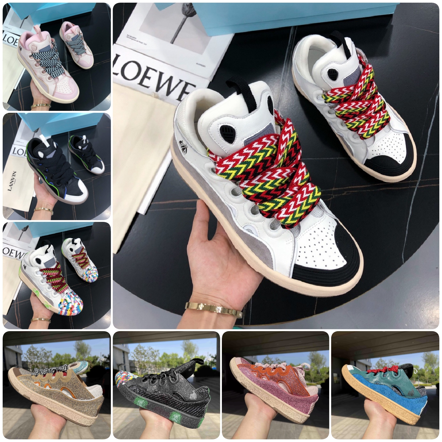 

Classic Curb sneakers Casual Shoes Men Women Multicolor Leather Sneaker Python Embroidered Lover Ace Sneakers Size 35-46, Contact us for more products pictures