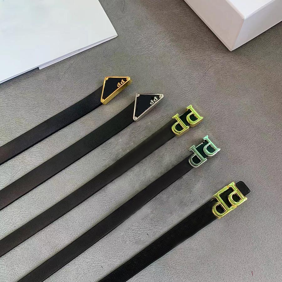 Designer Belt Modern Stylish Genuine Leather Belts Fashion Black Belt 1.8cm Width for Man Woman 5 Options