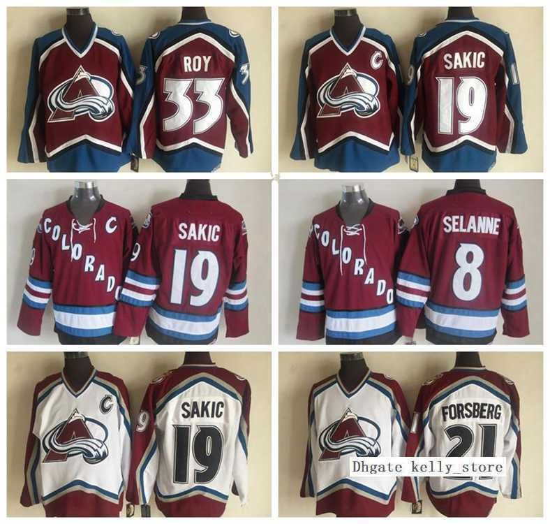 Colorado Avalanche Vintage Hockey Jerseys SAKIC Jersey 33 ROY FORSBERG 8 SELANNE 52 FOOTE 9 KARIYA CCM Throwback Stitched, White
Colorado Avalanche Vintage Hockey Jerseys SAKIC Jersey 33 ROY FORSBERG 8 SELANNE 52 FOOTE 9 KARIYA CCM Throwback Stitched, White
