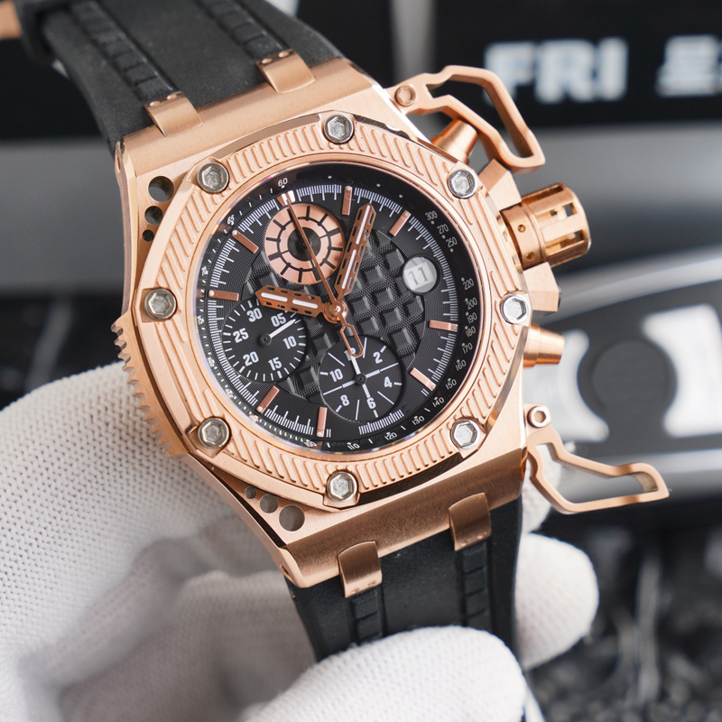 N factory Royal Watch Rose Gold luxury watches V5 automatic ETA 7750 movement mechanical black rubber strap Mechanical Mens Sapphire WristWatches, 01 watch with box
N factory Royal Watch Rose Gold luxury watches V5 automatic ETA 7750 movement mechanical black rubber strap Mechanical Mens Sapphire WristWatches, 01 watch with box