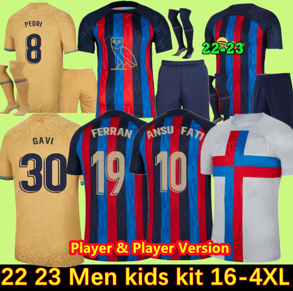 Raphinha Lewandowski KESSIE PEDRI soccer jersey FERRAN 21 22 23 Camisetas de ANSU FATI 2022 2023 kit shirt men kids Kounde bArcElOnAs long sleeve 3rd Drake's OVO Sound, Green
Raphinha Lewandowski KESSIE PEDRI soccer jersey FERRAN 21 22 23 Camisetas de ANSU FATI 2022 2023 kit shirt men kids Kounde bArcElOnAs long sleeve 3rd Drake's OVO Sound, Green