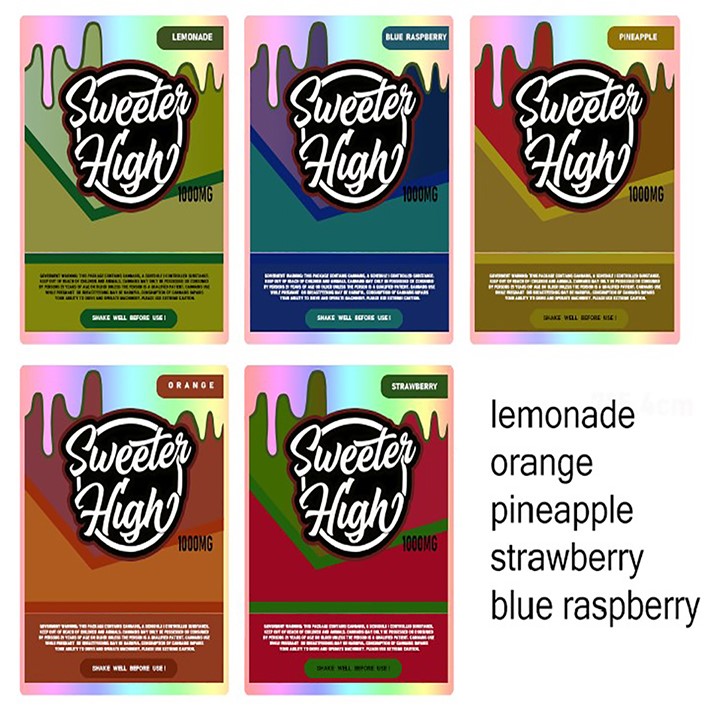 

Sweeter High THCLean KAWS OG Gadgets INFUSED SYRUP bottle labels warehouse plastic bottles stickers