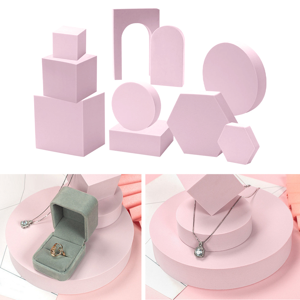 Background Material 10pcs/set Multi Shapes Foam Studio Pography Prop Geometric Cube Jewelry Display Posing Solid Shooting Riser Stand 221017
