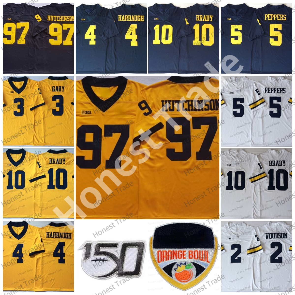 American College Football Wear NCAA Football Jersey 3 Rashan Gary 4 Jim Harbaugh 2 Charles Woodson 5 Jabrill Peppers 10 Tom Brady 97 Aidan Hutchinson Michigan College, Men jersey
American College Football Wear NCAA Football Jersey 3 Rashan Gary 4 Jim Harbaugh 2 Charles Woodson 5 Jabrill Peppers 10 Tom Brady 97 Aidan Hutchinson Michigan College, Men jersey