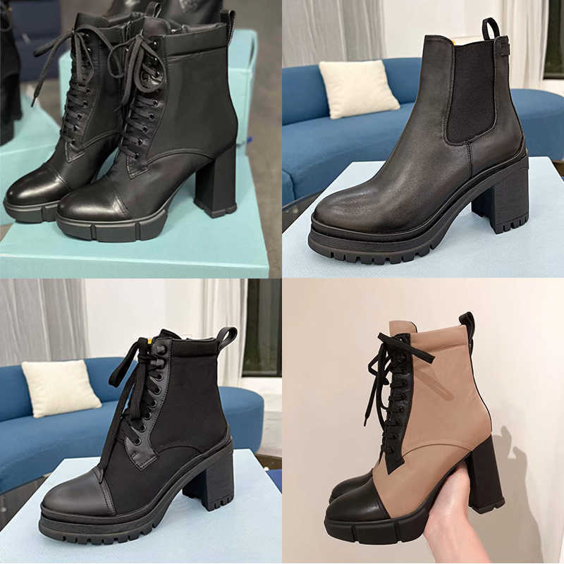 Designer Plaque Boots Lace Up platform Ankle Boot Women Nylon Black Leather Combat Boots High Heel Winter Boot 7.5cm 9.5cm With Box NO256
Designer Plaque Boots Lace Up platform Ankle Boot Women Nylon Black Leather Combat Boots High Heel Winter Boot 7.5cm 9.5cm With Box NO256