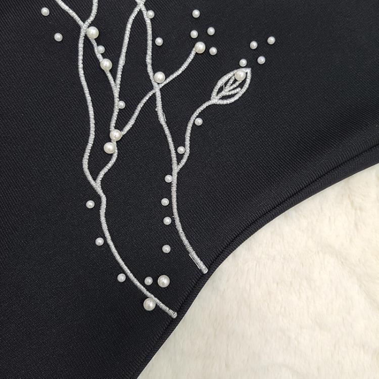 embroidery women lady off shoulder long dress deep v neck bandage bodycon dress good elastic tight body shape YS2116