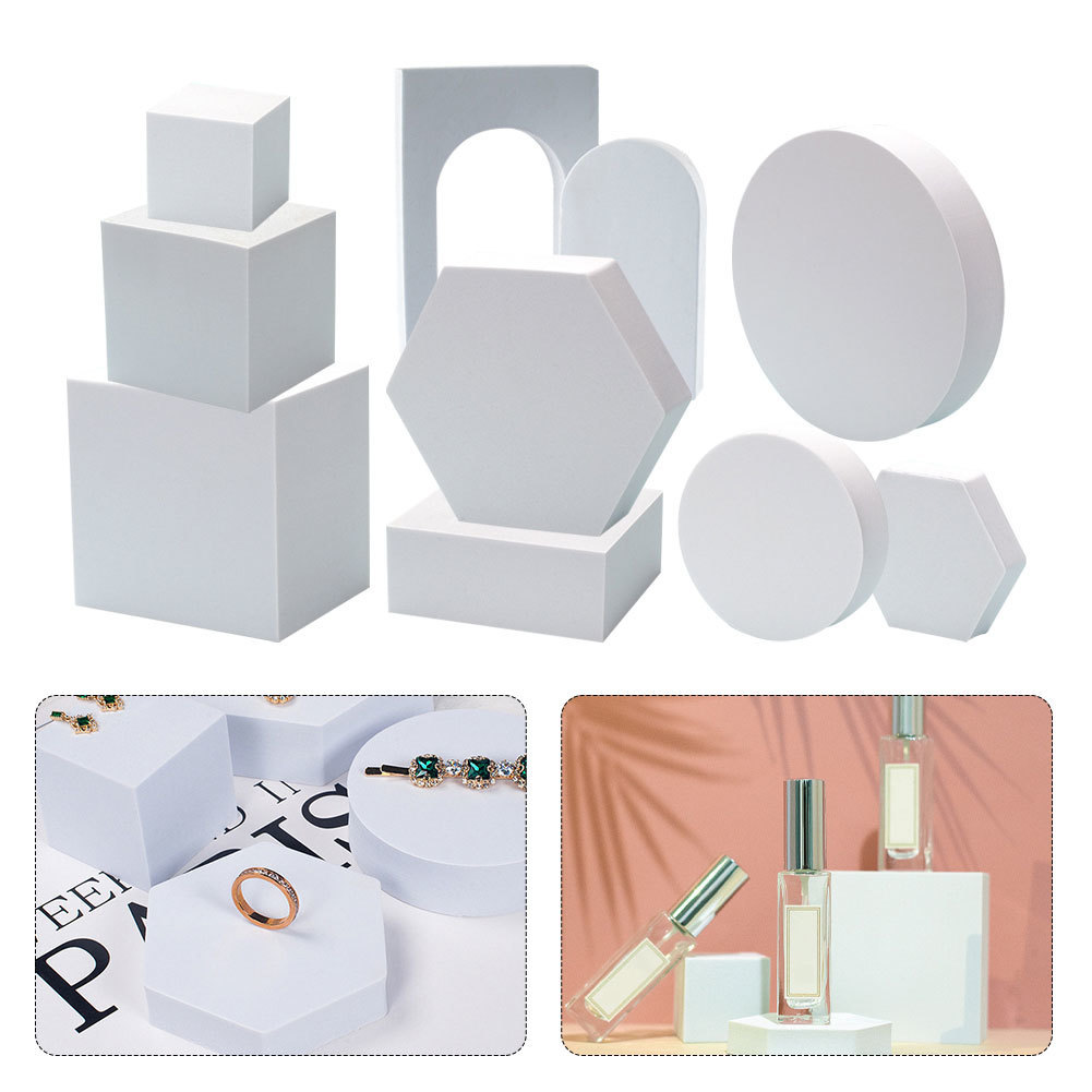 Background Material 10pcs/set Multi Shapes Foam Studio Pography Prop Geometric Cube Jewelry Display Posing Solid Shooting Riser Stand 221017