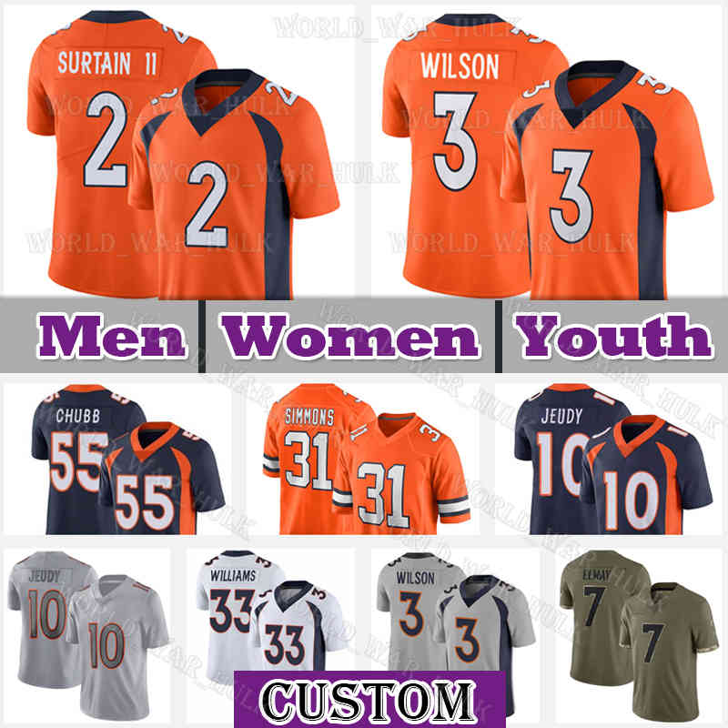 3 Russell Wilson Football Jersey 2 Patrick Surtain II Pat 33 Javonte Williams Denvers Broncos Jerry Jeudy 31 Justin Simmons Champ Bailey 7 John Elway Brandon McManus, Youth custom jersey(y m)
3 Russell Wilson Football Jersey 2 Patrick Surtain II Pat 33 Javonte Williams Denvers Broncos Jerry Jeudy 31 Justin Simmons Champ Bailey 7 John Elway Brandon McManus, Youth custom jersey(y m)