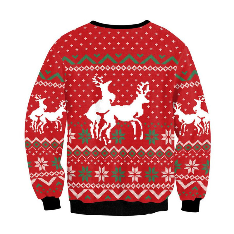 Men's Sweaters Men Women Ugly Christmas Sweater Funny Humping Reindeer Climax Tacky Jumpers Tops Couple Holiday Party Xmas Sweatshirt 221017