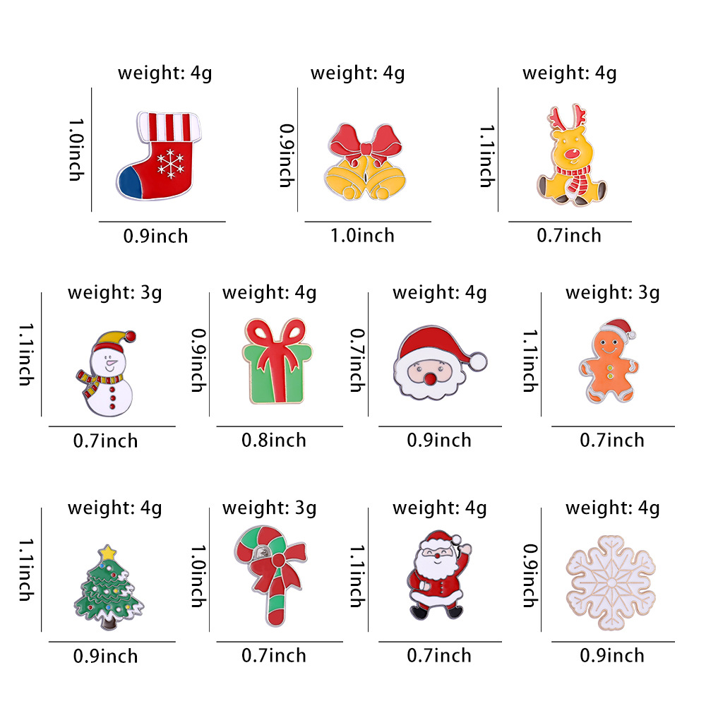 Santa Christmas Brooches Pins Jewelrys Holiday Xmas Gift Party Snowman Enameled Clothes Collar Art Decorations Ornaments for Men Women Kids Brooch Who