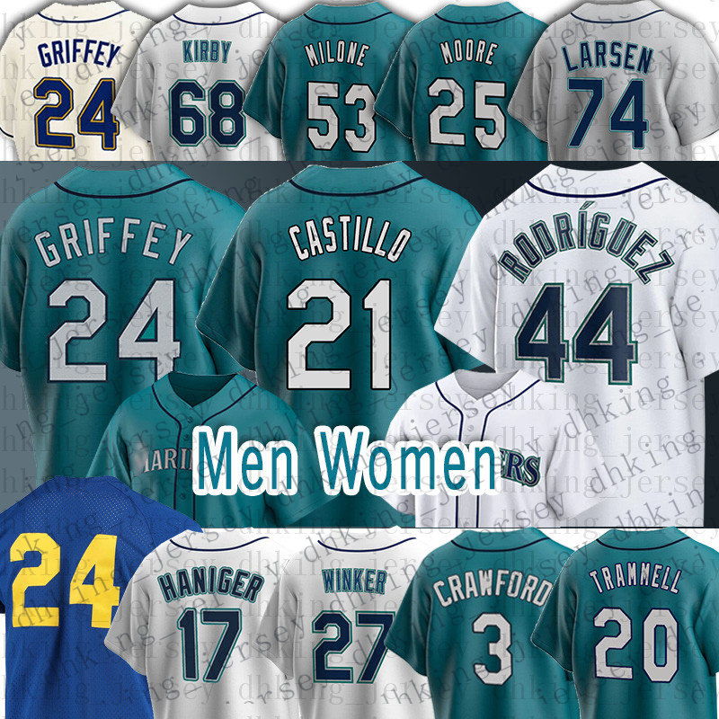 Seattle 44 Julio Rodriguez Mariners Baseball Jerseys Ken Griffey Jr Eugenio Suarez Edgar Martinez Kyle Lewis Robbie Ray Logan Gilbert Paul Sewald Cal Raleigh zz2, Men(shui shou)
Seattle 44 Julio Rodriguez Mariners Baseball Jerseys Ken Griffey Jr Eugenio Suarez Edgar Martinez Kyle Lewis Robbie Ray Logan Gilbert Paul Sewald Cal Raleigh zz2, Men(shui shou)