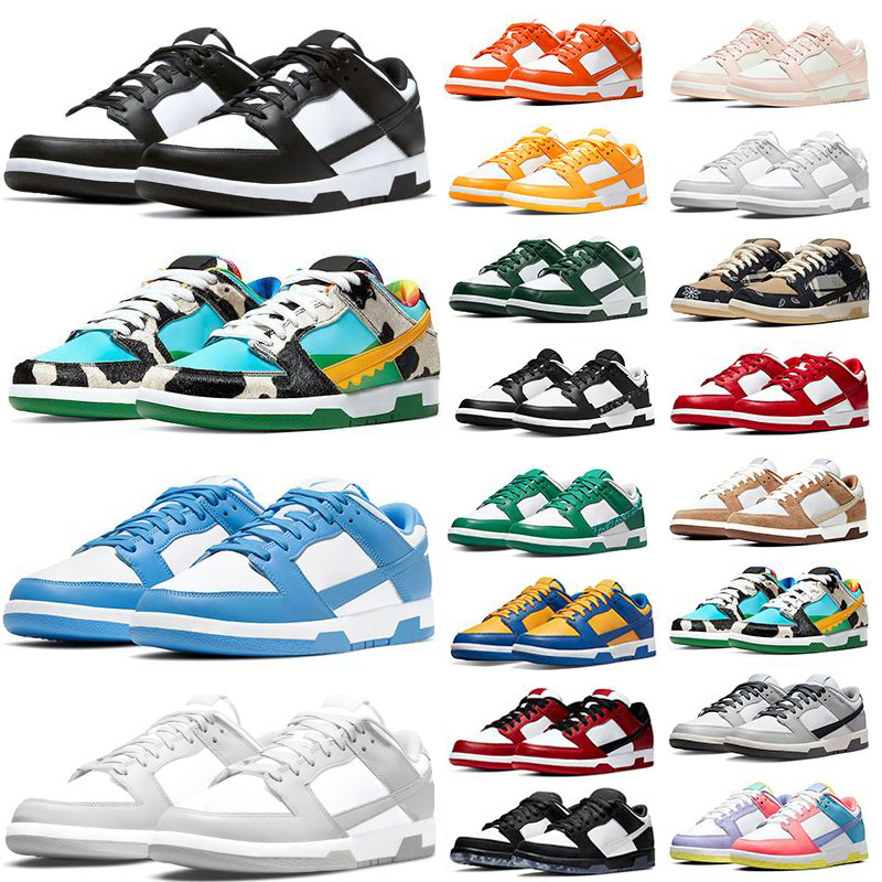 

New black white Panda running shoes low UNC university blue coast grey fog Vintage green laser orange syracuse mummy chlorophyll men wome flat trainers casual