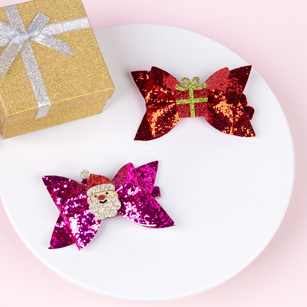 Children's Hair Bow Accessories Christmas in Europe and America Bright Pink Butterfly Knot hairs Band