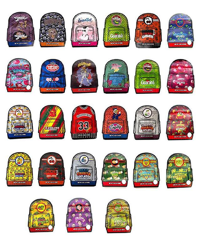 Empty irregular shaped mylar bags resealable zipper custom printed backpack boyz Italian Ice Peanut Butter Breath Duzalin BLACN CHERRY GUSHE
Empty irregular shaped mylar bags resealable zipper custom printed backpack boyz Italian Ice Peanut Butter Breath Duzalin BLACN CHERRY GUSHE