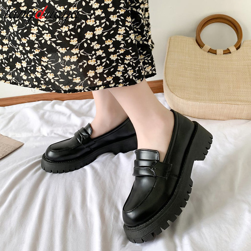 Mary Jane Shoes Girls Japanese School Jk Uniform Accessories Lolita Shoes College Gothic PU Leather Platform High Quality Shoe 220614