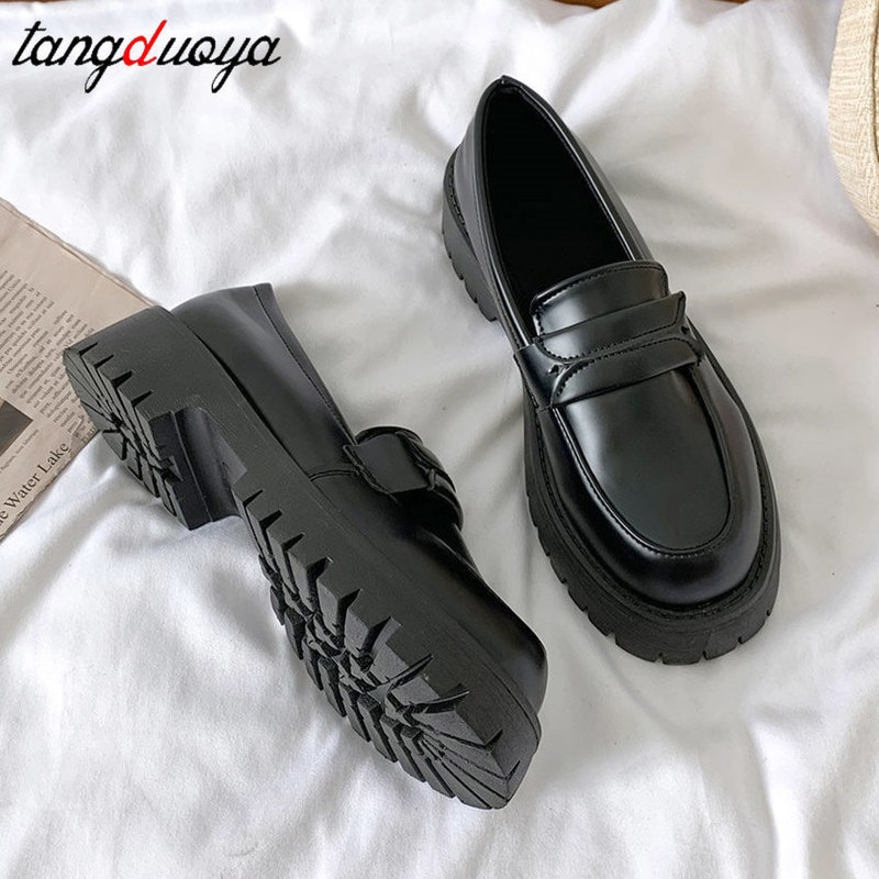 Mary Jane Shoes Girls Japanese School Jk Uniform Accessories Lolita Shoes College Gothic PU Leather Platform High Quality Shoe 220614