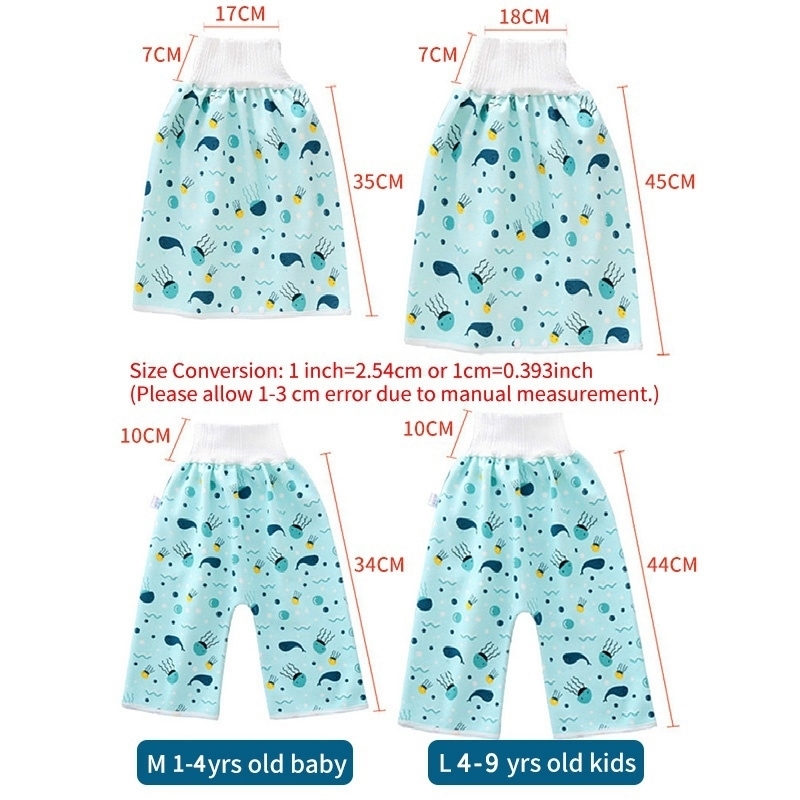 Children Diaper Skirt 2 In 1 Baby Training Pants Absorbent Shorts Nappy Leakage Mat Cover Sleeping Bed Clothes 220512