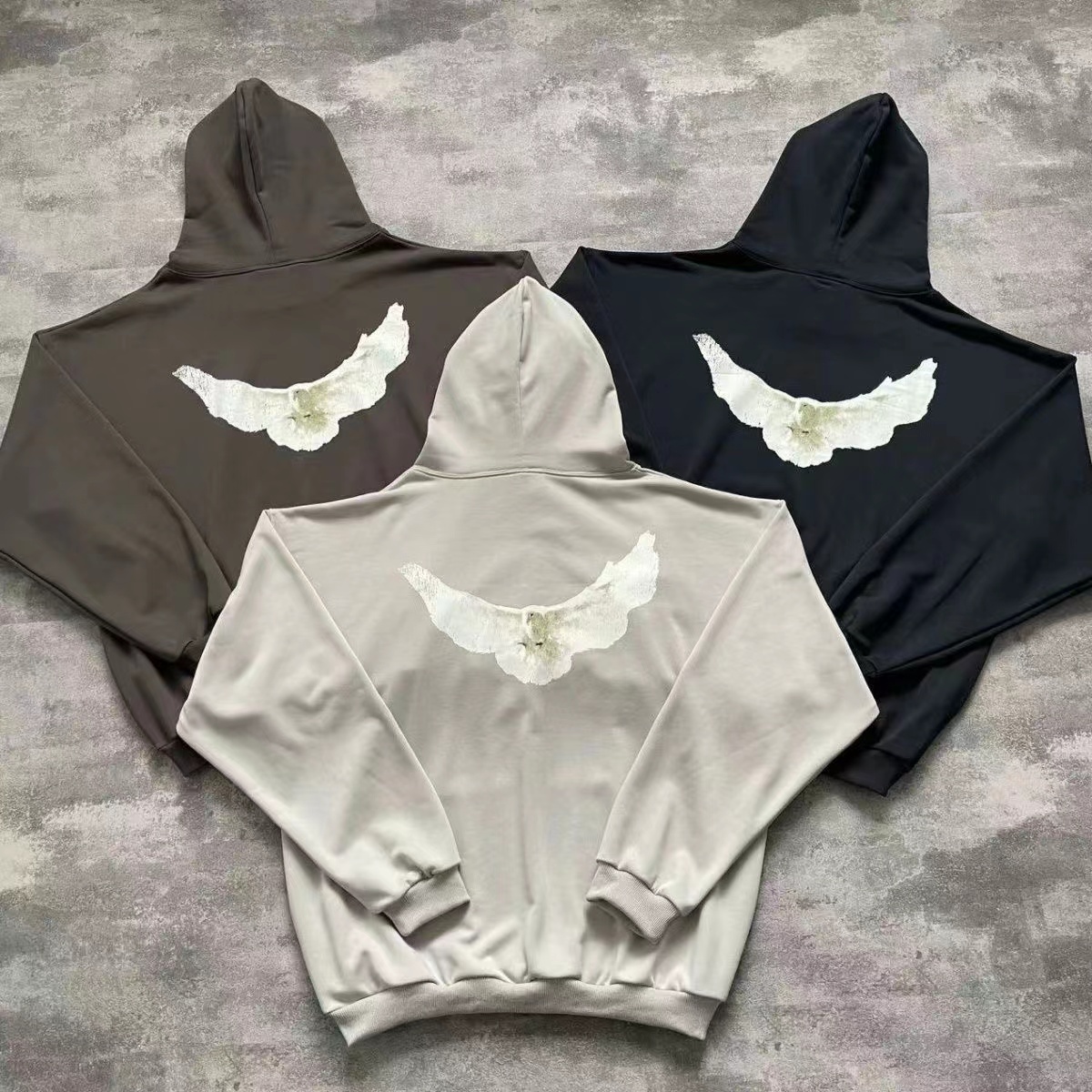 Mens Dove Hoodie big size plus size Sweatshirts Designer Double curling Classic Wests Hoodies Three Party Joint Name Peace Doves Printed Mens Womens