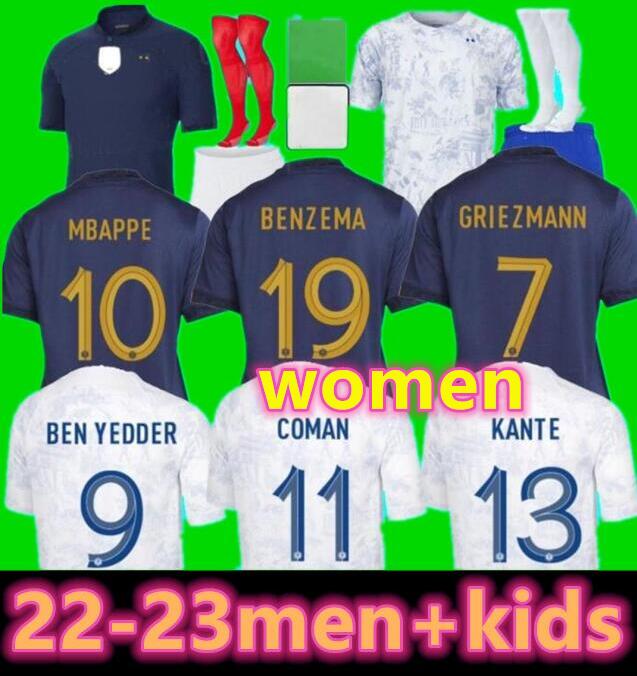 Maillots de football 2022 World Cup Soccer Jersey French BENZEMA Football shirts MBAPPE GRIEZMANN POGBA kante maillot foot kit top shirt MEN kids sets, 22/23 women
Maillots de football 2022 World Cup Soccer Jersey French BENZEMA Football shirts MBAPPE GRIEZMANN POGBA kante maillot foot kit top shirt MEN kids sets, 22/23 women